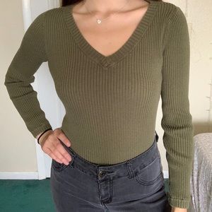Olive Polo long sleeve/ sweater